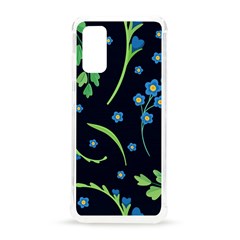 Abstract Wild Flowers Dark Blue Background Blue Flower Blossom Flat Retro Seamless Pattern Daisy Samsung Galaxy S20 6 2 Inch Tpu Uv Case by uniart180623