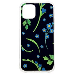 Abstract Wild Flowers Dark Blue Background Blue Flower Blossom Flat Retro Seamless Pattern Daisy Iphone 12/12 Pro Tpu Uv Print Case by uniart180623