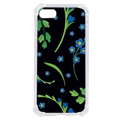 Abstract Wild Flowers Dark Blue Background Blue Flower Blossom Flat Retro Seamless Pattern Daisy Iphone Se by uniart180623