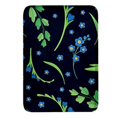 Abstract Wild Flowers Dark Blue Background Blue Flower Blossom Flat Retro Seamless Pattern Daisy Rectangular Glass Fridge Magnet (4 Pack) by uniart180623