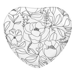 Contemporary-nature-seamless-pattern Heart Glass Fridge Magnet (4 Pack)