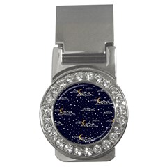 Hand-drawn-scratch-style-night-sky-with-moon-cloud-space-among-stars-seamless-pattern-vector-design- Money Clips (cz)  by uniart180623