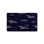 Hand-drawn-scratch-style-night-sky-with-moon-cloud-space-among-stars-seamless-pattern-vector-design- Magnet (Name Card) Front