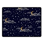 Hand-drawn-scratch-style-night-sky-with-moon-cloud-space-among-stars-seamless-pattern-vector-design- Fleece Blanket (Small) 50 x40  Blanket Front