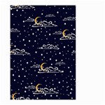 Hand-drawn-scratch-style-night-sky-with-moon-cloud-space-among-stars-seamless-pattern-vector-design- Small Garden Flag (Two Sides) Front