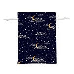 Hand-drawn-scratch-style-night-sky-with-moon-cloud-space-among-stars-seamless-pattern-vector-design- Lightweight Drawstring Pouch (L) Front