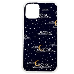 Hand-drawn-scratch-style-night-sky-with-moon-cloud-space-among-stars-seamless-pattern-vector-design- Iphone 12 Pro Max Tpu Uv Print Case by uniart180623