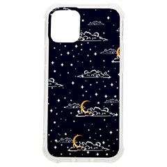 Hand-drawn-scratch-style-night-sky-with-moon-cloud-space-among-stars-seamless-pattern-vector-design- Iphone 12 Mini Tpu Uv Print Case	 by uniart180623