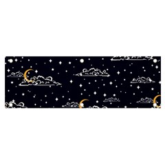 Hand-drawn-scratch-style-night-sky-with-moon-cloud-space-among-stars-seamless-pattern-vector-design- Banner And Sign 6  X 2  by uniart180623