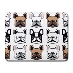 Dog-french-bulldog-seamless-pattern-face-head Small Mousepad by uniart180623