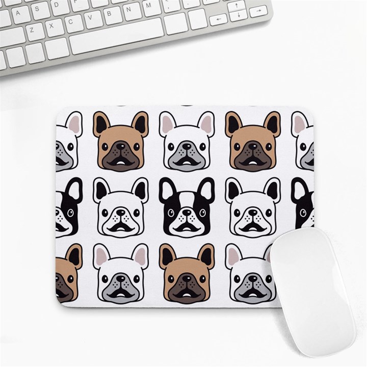 Dog-french-bulldog-seamless-pattern-face-head Small Mousepad