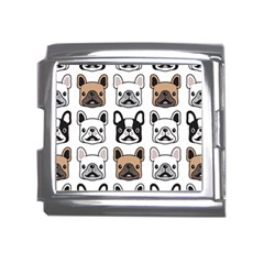 Dog-french-bulldog-seamless-pattern-face-head Mega Link Italian Charm (18mm) by uniart180623