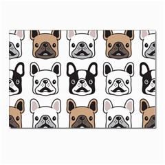 Dog-french-bulldog-seamless-pattern-face-head Postcard 4 x 6  (pkg Of 10) by uniart180623