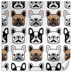 Dog-french-bulldog-seamless-pattern-face-head Canvas 12  X 12 