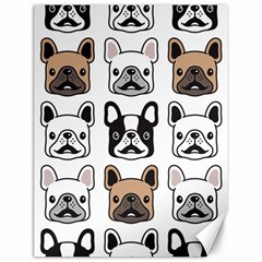 Dog-french-bulldog-seamless-pattern-face-head Canvas 12  X 16 