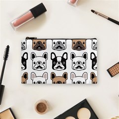 Dog-french-bulldog-seamless-pattern-face-head Cosmetic Bag (small) by uniart180623