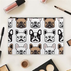 Dog-french-bulldog-seamless-pattern-face-head Cosmetic Bag (large) by uniart180623