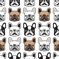 Dog-french-bulldog-seamless-pattern-face-head Play Mat (square) by uniart180623