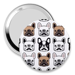 Dog-french-bulldog-seamless-pattern-face-head 3  Handbag Mirrors by uniart180623