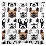 Dog-french-bulldog-seamless-pattern-face-head Large Premium Plush Fleece Cushion Case (Two Sides) Front