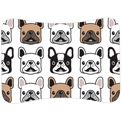 Dog-french-bulldog-seamless-pattern-face-head Velour Seat Head Rest Cushion by uniart180623