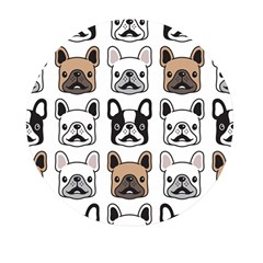 Dog-french-bulldog-seamless-pattern-face-head Mini Round Pill Box by uniart180623