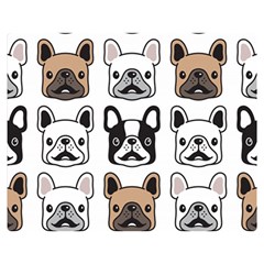 Dog-french-bulldog-seamless-pattern-face-head Premium Plush Fleece Blanket (medium) by uniart180623