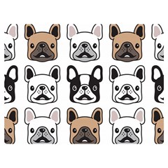 Dog-french-bulldog-seamless-pattern-face-head Premium Plush Fleece Blanket (extra Small) by uniart180623