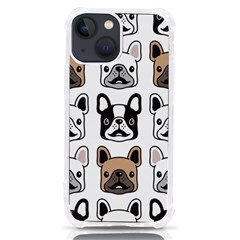 Dog-french-bulldog-seamless-pattern-face-head Iphone 13 Mini Tpu Uv Print Case by uniart180623