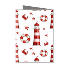 Nautical-seamless-pattern Mini Greeting Cards (pkg Of 8) by uniart180623