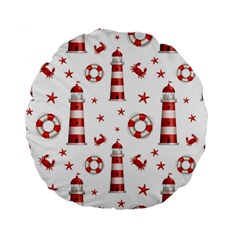 Nautical-seamless-pattern Standard 15  Premium Flano Round Cushions