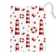 Nautical-seamless-pattern Drawstring Pouch (5xl) by uniart180623