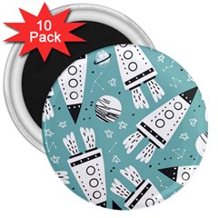 Cute-seamless-pattern-with-rocket-planets-stars 3  Magnets (10 Pack)  by uniart180623