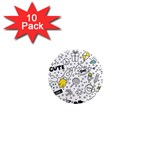 Set-cute-colorful-doodle-hand-drawing 1  Mini Magnet (10 pack)  Front