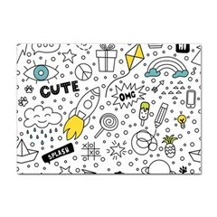 Set-cute-colorful-doodle-hand-drawing Sticker A4 (10 Pack) by uniart180623