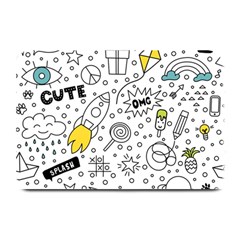 Set-cute-colorful-doodle-hand-drawing Plate Mats by uniart180623