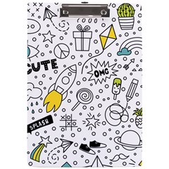 Set-cute-colorful-doodle-hand-drawing A4 Acrylic Clipboard by uniart180623