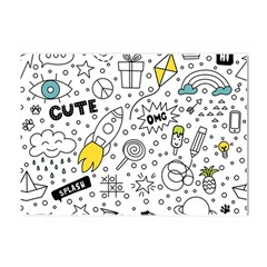 Set-cute-colorful-doodle-hand-drawing Crystal Sticker (a4)