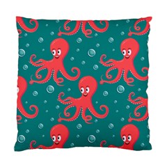 Cute-smiling-red-octopus-swimming-underwater Standard Cushion Case (one Side) by uniart180623