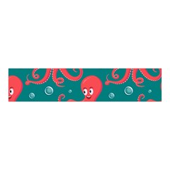 Cute-smiling-red-octopus-swimming-underwater Velvet Scrunchie by uniart180623