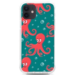 Cute-smiling-red-octopus-swimming-underwater Iphone 12/12 Pro Tpu Uv Print Case by uniart180623