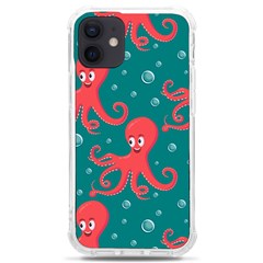 Cute-smiling-red-octopus-swimming-underwater Iphone 12 Mini Tpu Uv Print Case	 by uniart180623