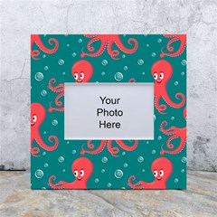 Cute-smiling-red-octopus-swimming-underwater White Box Photo Frame 4  X 6  by uniart180623