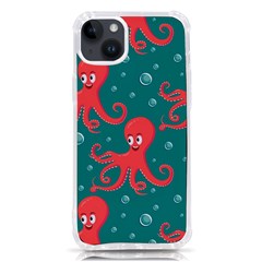 Cute-smiling-red-octopus-swimming-underwater Iphone 14 Plus Tpu Uv Print Case by uniart180623