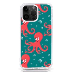 Cute-smiling-red-octopus-swimming-underwater Iphone 14 Pro Max Tpu Uv Print Case by uniart180623