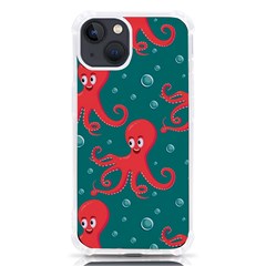 Cute-smiling-red-octopus-swimming-underwater Iphone 13 Tpu Uv Print Case by uniart180623