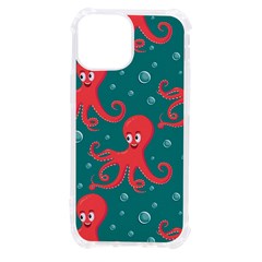 Cute-smiling-red-octopus-swimming-underwater Iphone 13 Mini Tpu Uv Print Case by uniart180623