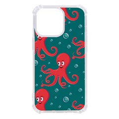 Cute-smiling-red-octopus-swimming-underwater Iphone 13 Pro Tpu Uv Print Case by uniart180623