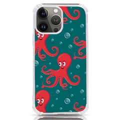 Cute-smiling-red-octopus-swimming-underwater Iphone 13 Pro Max Tpu Uv Print Case by uniart180623