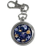 Marine-seamless-pattern-thin-line-memphis-style Key Chain Watches Front